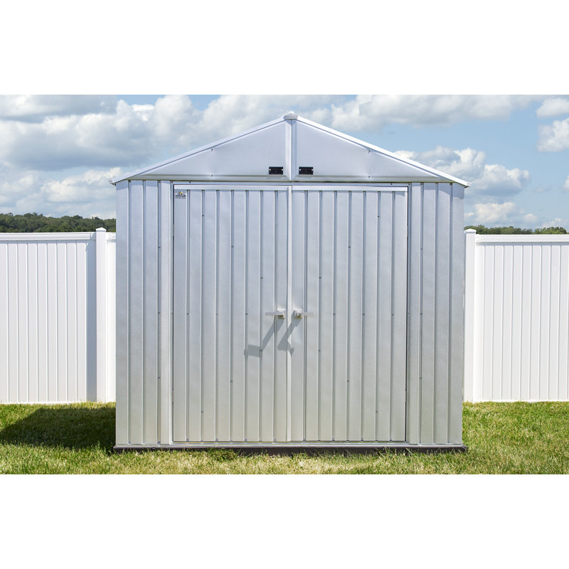 Elite 8' x 6' Silver Galvalume Steel Storage Shed Kit