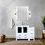 White Single Bath Vanity 42 In. W X 18.25 In. D, With Side Cabinet, White Ceramic Top, And Faucet Set-87060577
