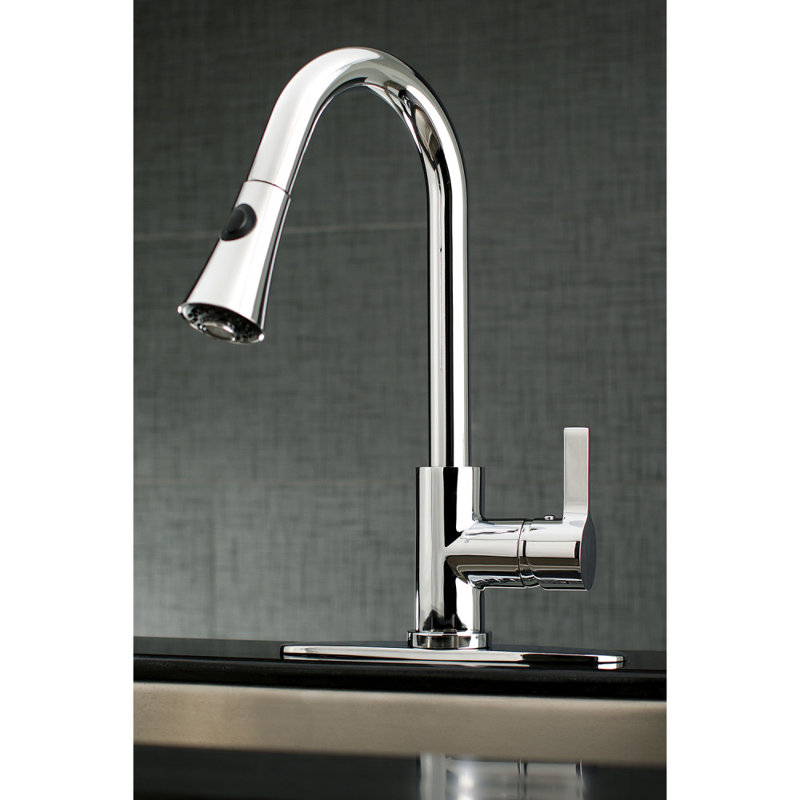 Kingston Brass Continental Single-Handle Pull-Down Kitchen Faucet, Polished Chrome