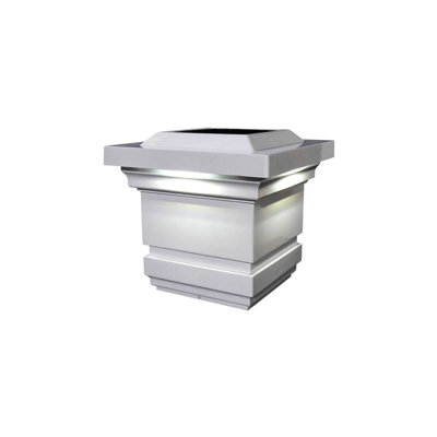 C3F6FBA7C0EA48C79CB1A5BDC3682DC6 4 X 4 Inch White Pvc Classy Solar Post Cap