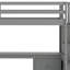 Structure de lit mezzanine simple Jaxsten avec bureau intégré et tiroirs de rangement doubles-732394396