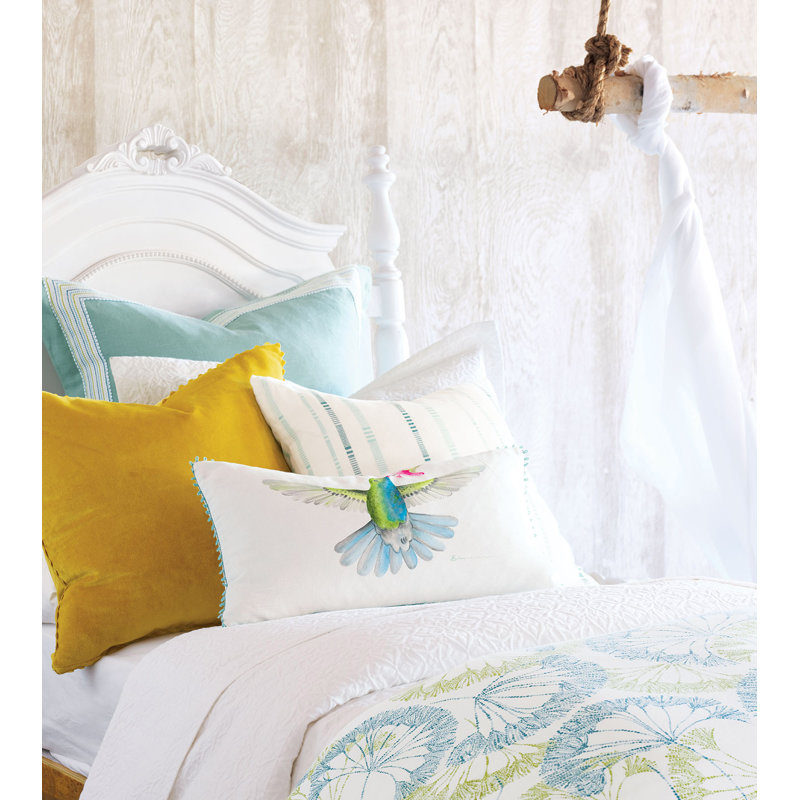 Azul Square Pillow Cover & Insert, Down, 22" x 22", Blue