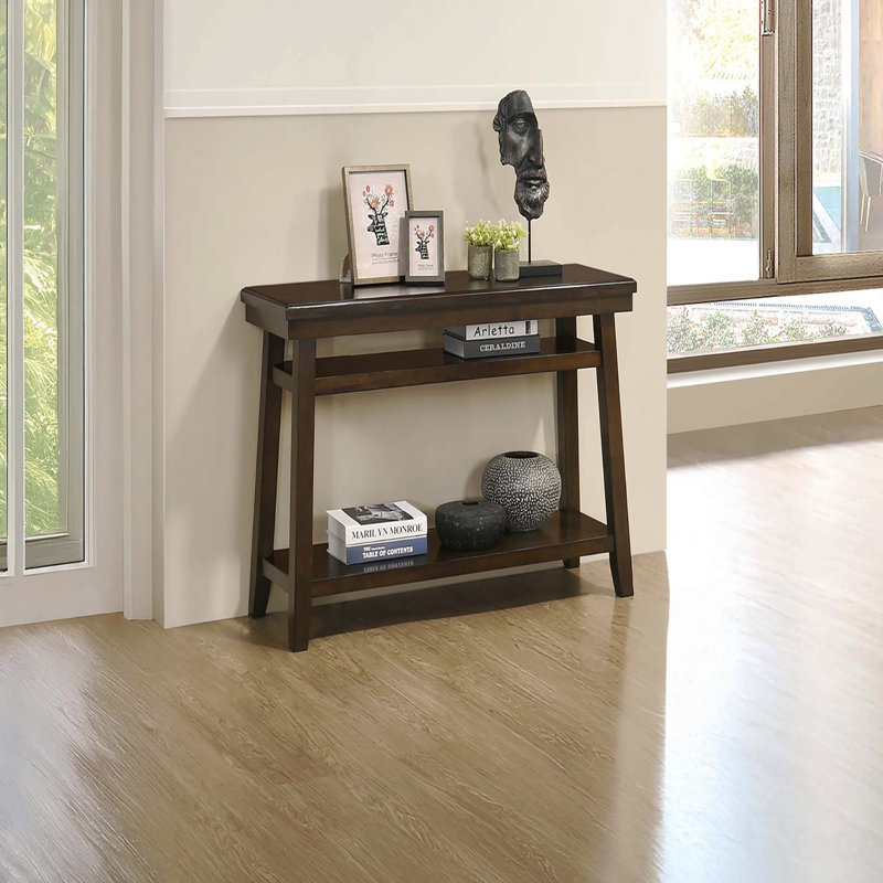 Console audacieuse en bois d'hévéa avec console et finition en noyer