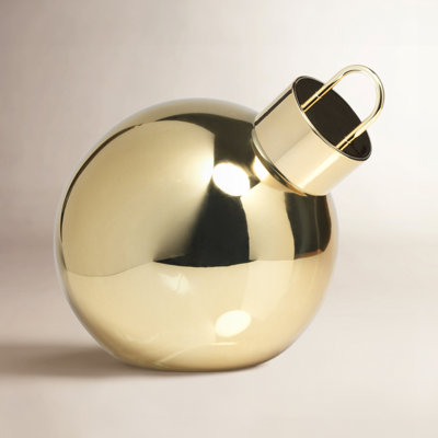 Lighted Glass Slanted Ball Holiday Accent