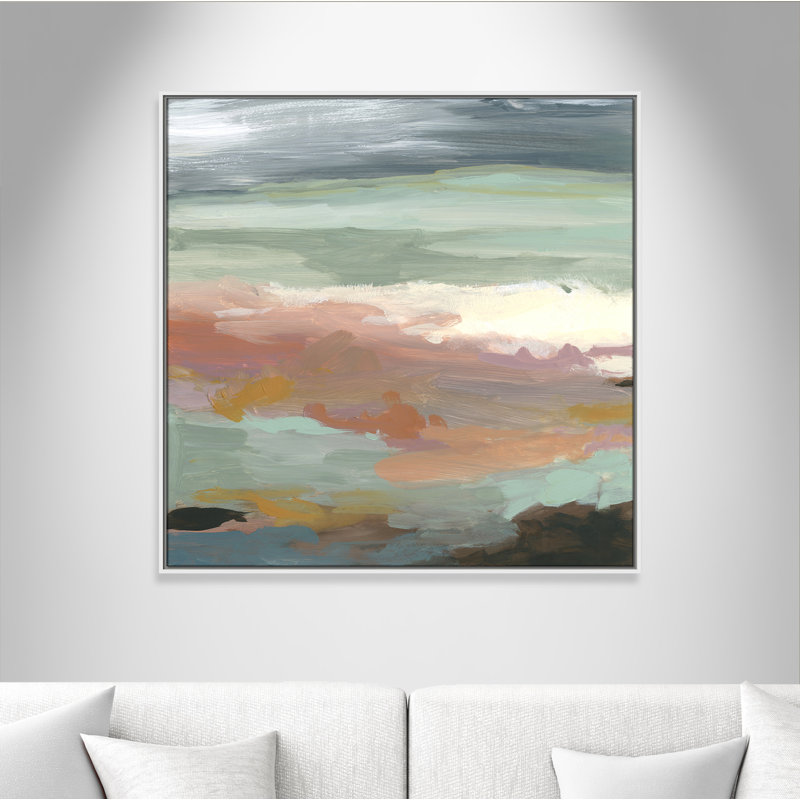 «Ocean Bluff» par Carol Robinson - reproduction d'art sur papier, H 37,5 po x l 37,5 po, Toile encadrée, Espresso