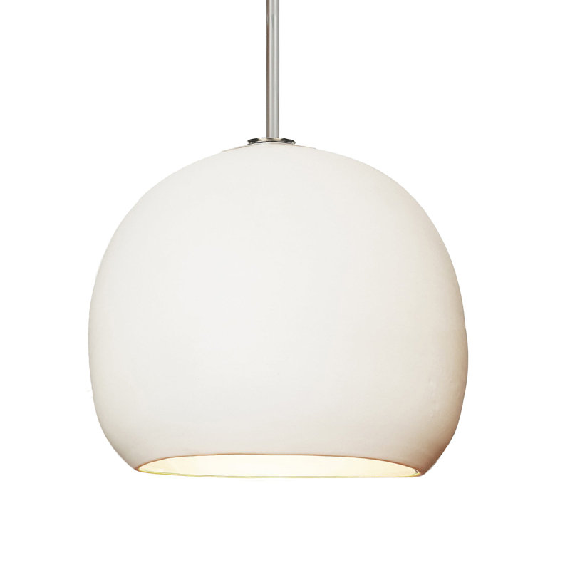 1 - Light Pendant, Matte White, Nickel