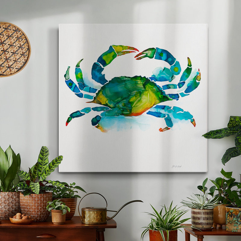 Crabe - Toile tendue avec châssis de qualité supérieure - prête à être accrochée