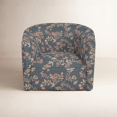 Marita Cotton Swivel Barrel Chair