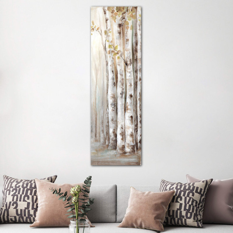 Sunset Birch Forest II by Eva Watts - Wrapped Canvas Panoramic Painting, 152.4 cm H x 50.8 cm W x 3.175 cm D