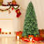 Arbre de Noël avec 1375 pointes et 400 lumières DEL blanc chaud en PVC + branches mixtes en PE, structure à charnières pour une installation facile, support en métal pour un soutien solide, décoration luxueuse des Fêtes-779023276