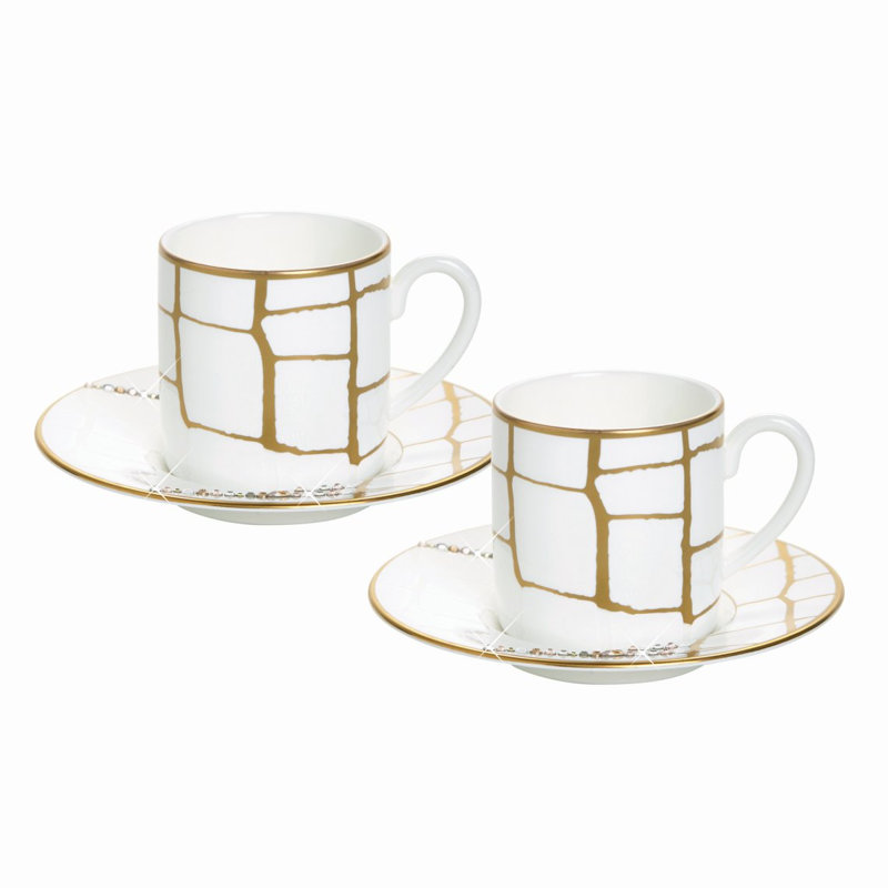 Alligator Gold Bone China Espresso Cup