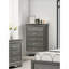 Mobilier de chambre à coucher moderne à finition grise avec tiroirs 1 pièce Modern Transitional