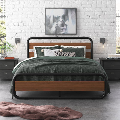 Minos Metal Bed Frame with Headboard and Footboard