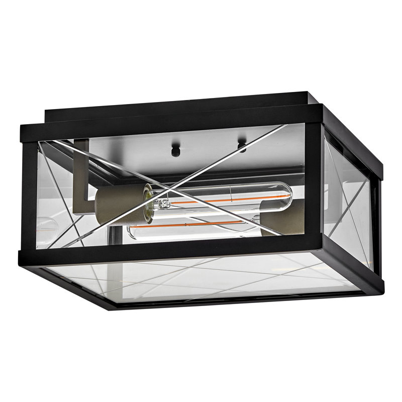 Monte Two-Light Aluminum Outdoor Flush Mount Ceiling Light