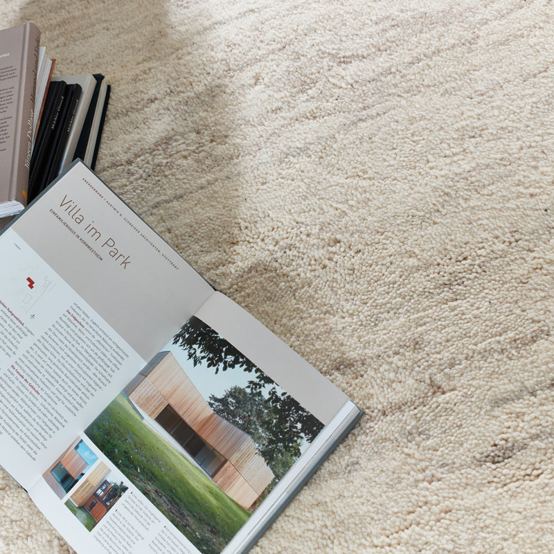 Hand Knotted Wool Beige Indoor Rug, Rectangle 60 x 120cm
