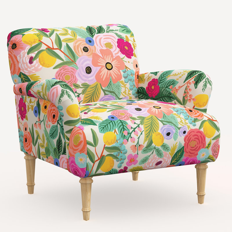 Rifle Paper Co. x Cloth & Company Bristol Armchair, Rpc Garden Party Garden Linen, Natural