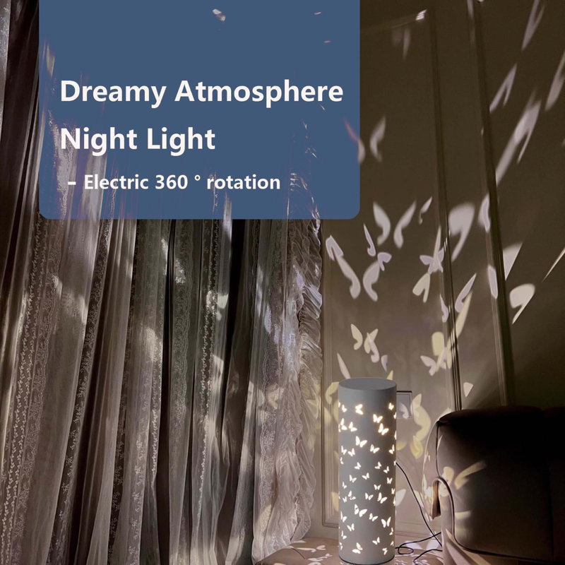 Lampe de table rotative avec lumière de nuit