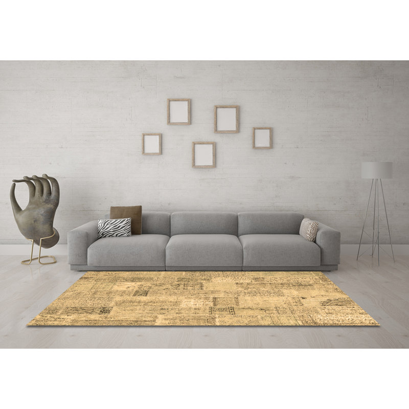 Washable Patchwork Indoor Rug, Square 6'