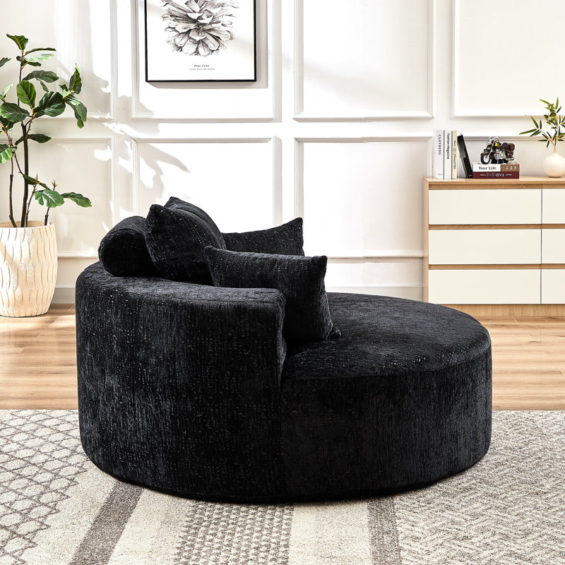 Fauteuil-lit en chenille, 55 po, sans assemblage, salon, chambre à coucher, salon, coussin de projection