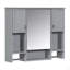 Armoire de rangement murale moderne 35 po x 28 po, armoire de salle de bain murale avec miroir, armoire à pharmacie avec barre à serviettes-1442088778