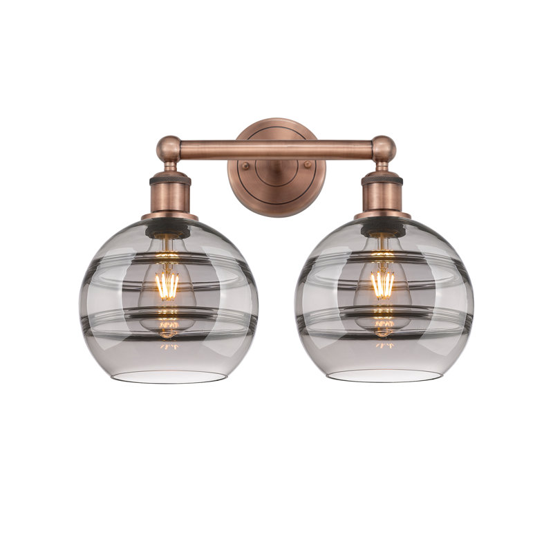Bienes 2 - Light Dimmable Vanity Light, Light Smoke, Antique Copper