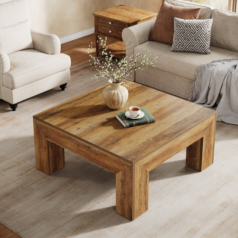 Table basse carrée rustique Farmhouse, Brun rustique