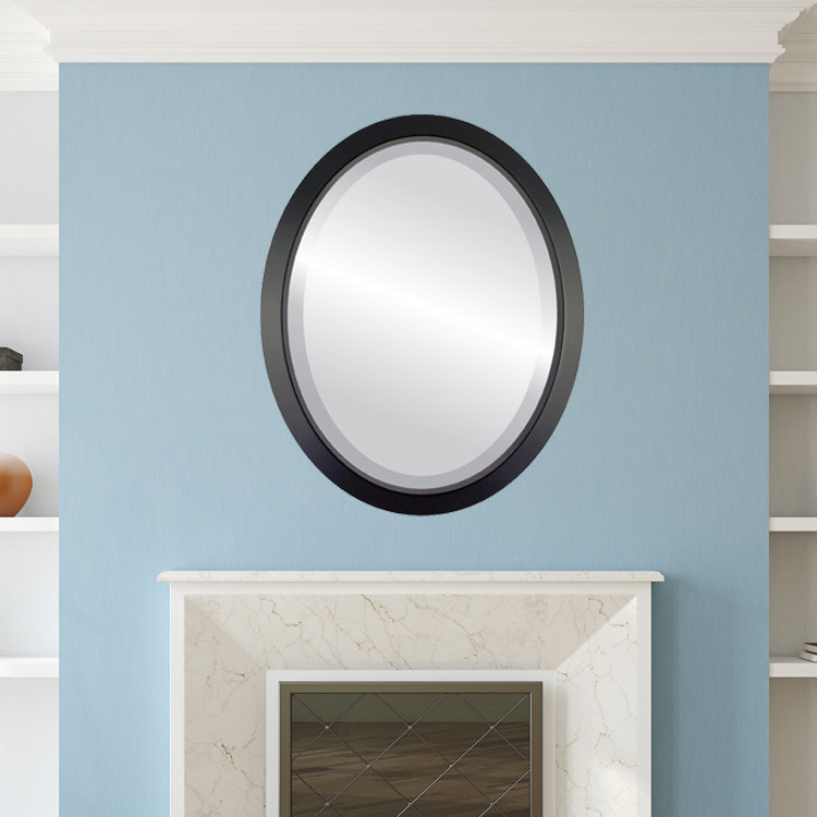 Gatica Oval Mirror, 18" H x 14" W, Matte Black