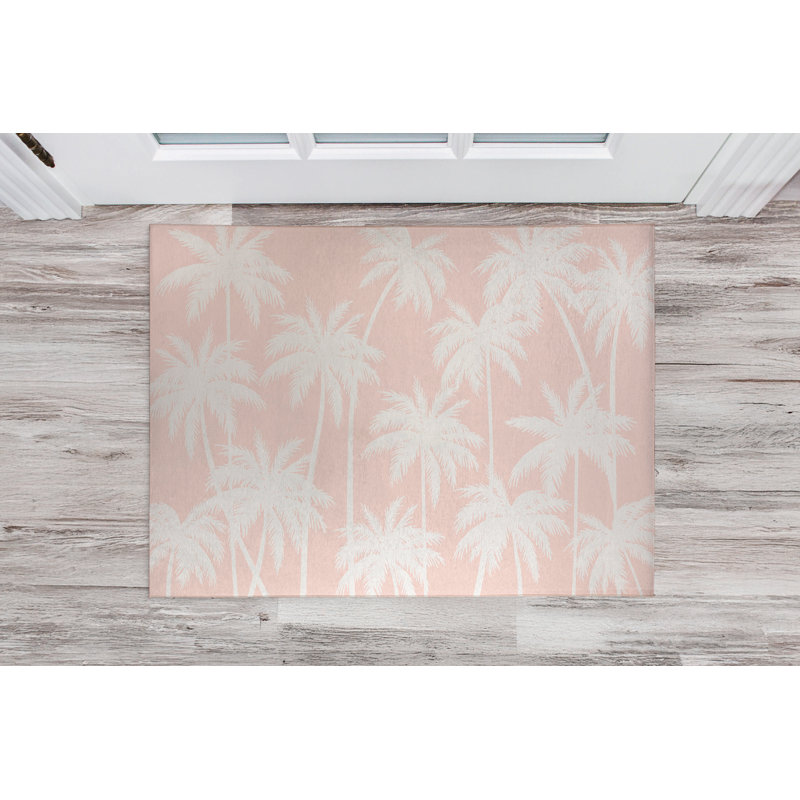 Paillasson Palm Indooor, L 60 po x L 84 po, Rose