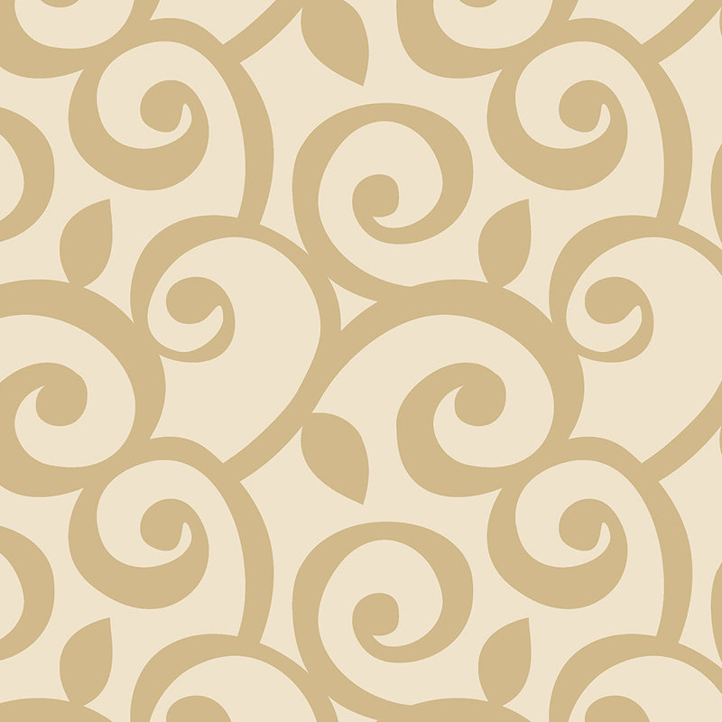 Rouleau de papier peint à volutes 32,7 pi x 20,5 po, Pêche / beige