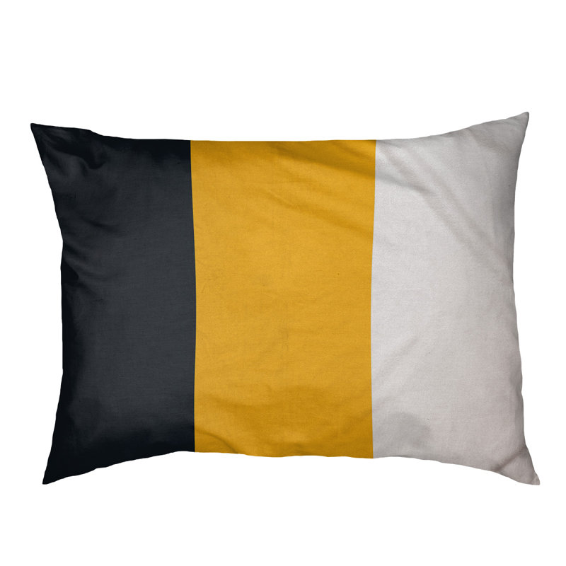 Coussin Atlanta, Noir, jaune, blanc, Très grand (l 50 po x P 40 po x H 17 po)
