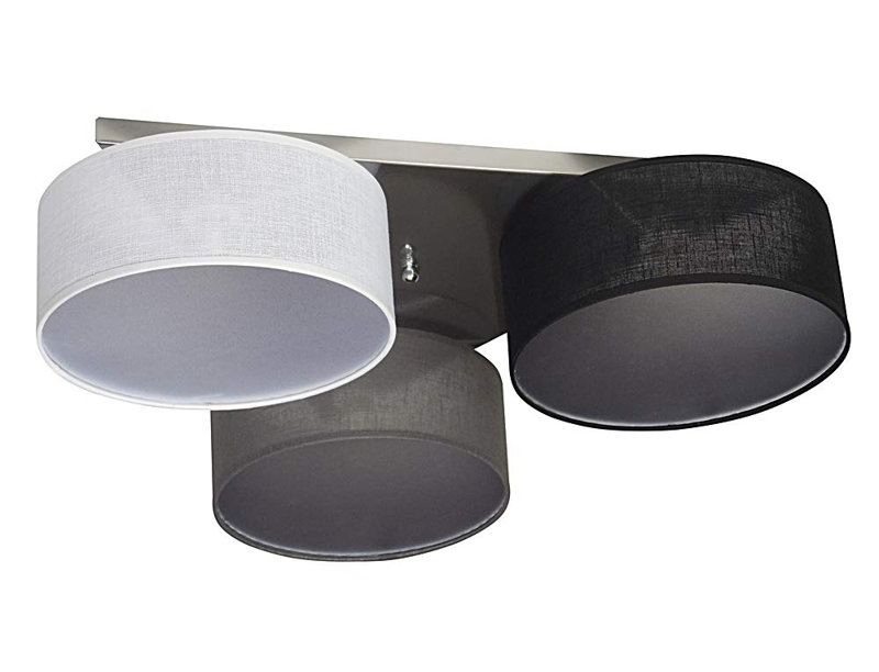 Pulley Fabric Semi Flush Mount, White/Black/Anthracite