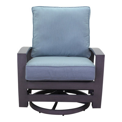 Chaise berçante pivotante avec coussins courtyard Shoaf