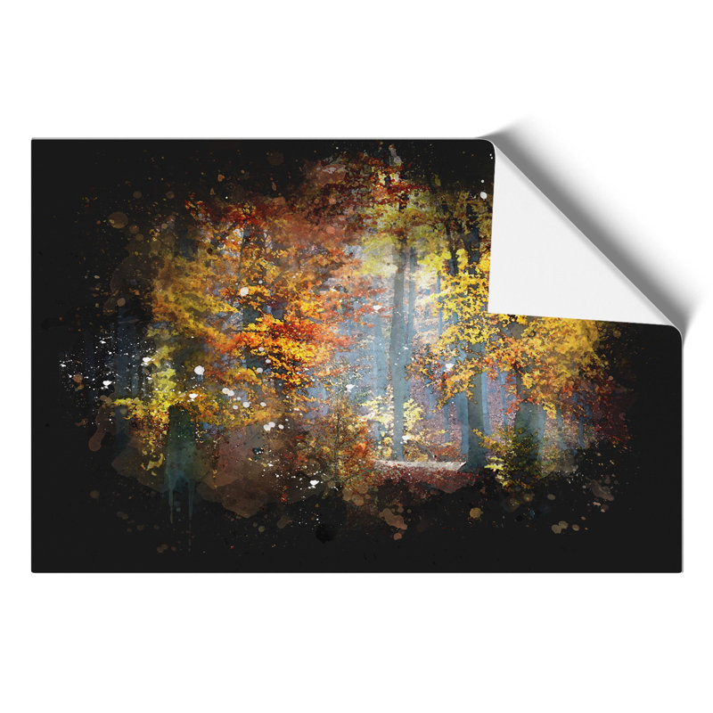 Autumn Forest Paint Splash - Frameless Print, 30cm H x 42cm W x 0.1cm D