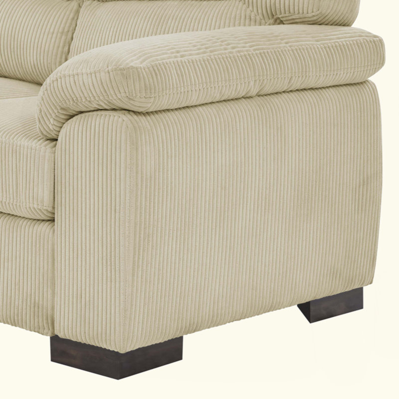Upholstered 81'' Sofa, Cream Corduroy Duplicate 4