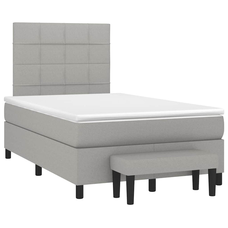 Lit sommier avec matelas Vidaxl gris clair, Gris clair / noir
