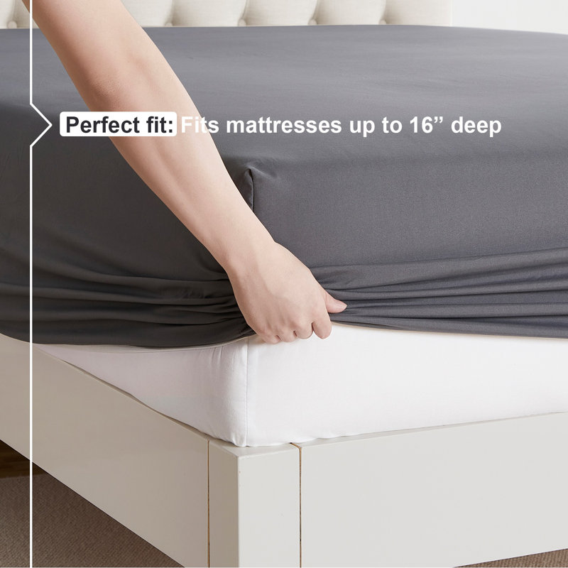 Microfiber Sheet Set, Charcoal Gray, King