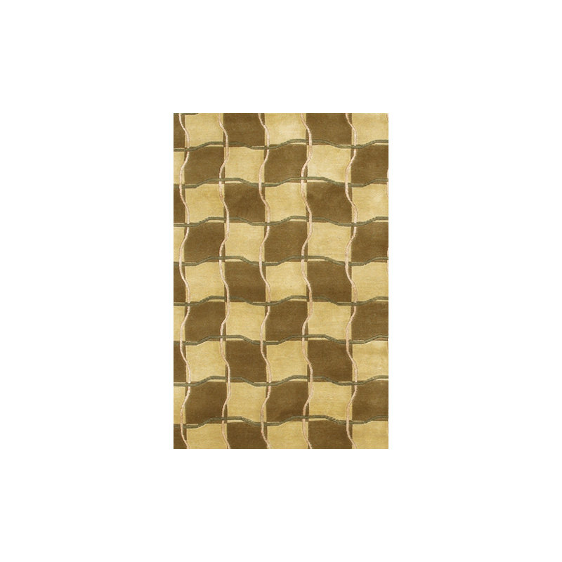 Aadi Brown/Tan Area Rug, Brown, Yellow, Green, Cream, Rectangle 2' x 3'