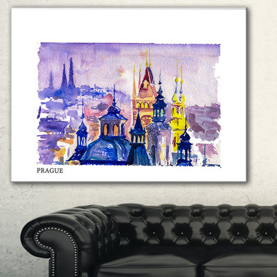 « prague vector illustration », impression sur toile