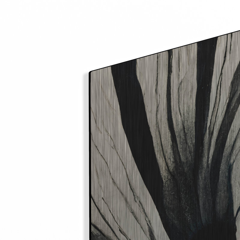 Winston Porter «Flowers Black White 25» par Ray Heere, art mural en métal, H 36 po x l 36 po