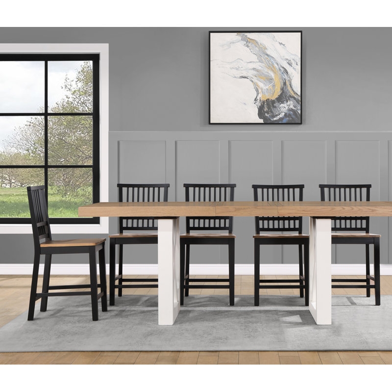 Lixy 80" Counter Height Extendable Dining Table, White