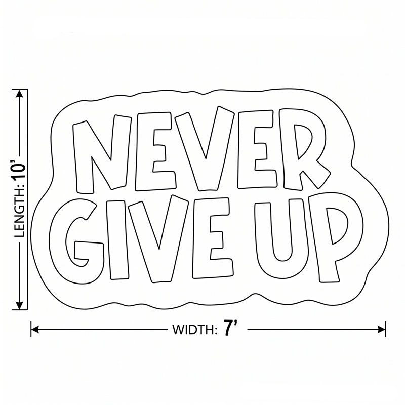 Tapis Never Never Up 7 pi x 10 pi