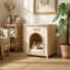 Niche pour chien en bois massif avec tapis, maisonnette pour petits chiens et chats