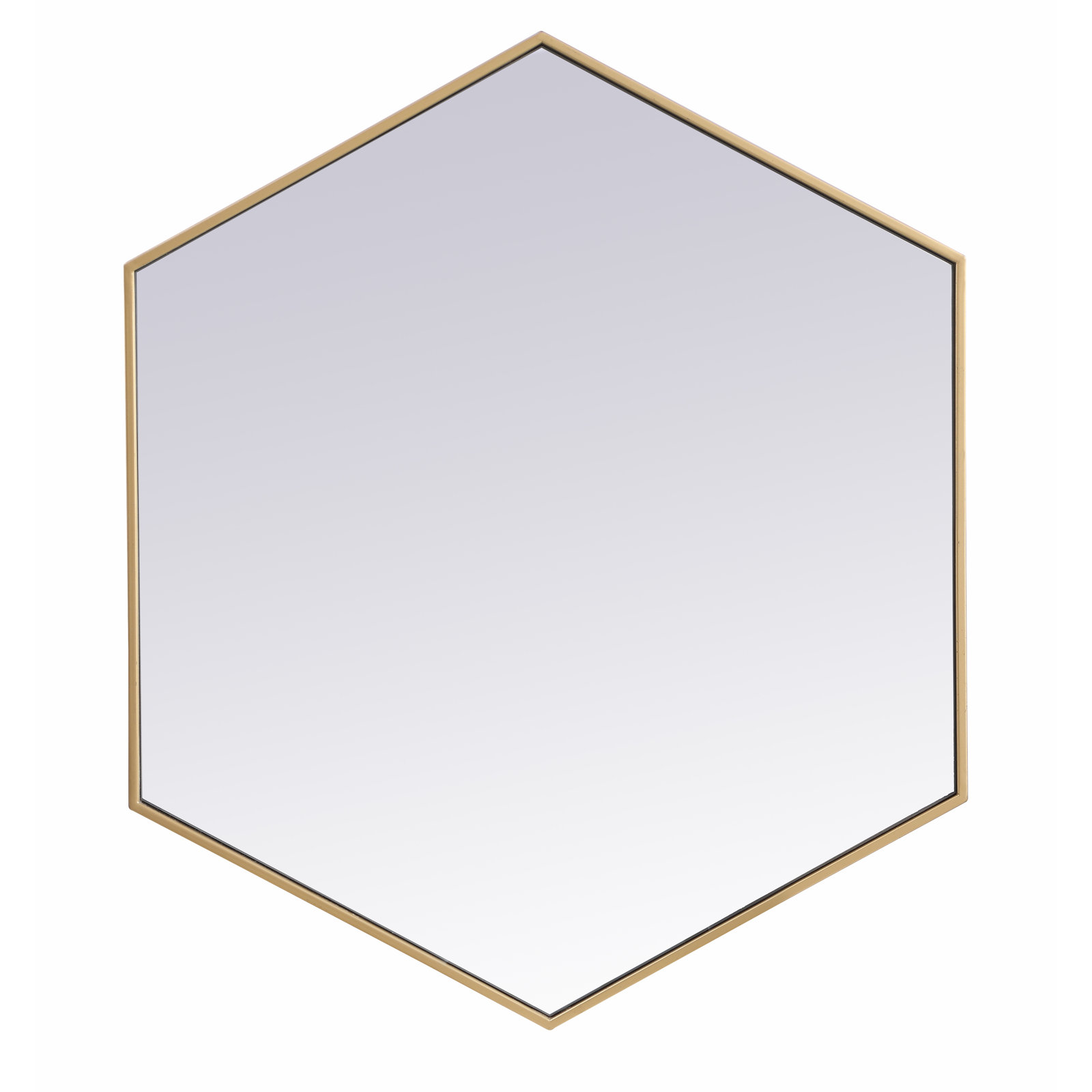 Sabine Metal Hexagon Wall Mirror, Brass, 40" x 30"