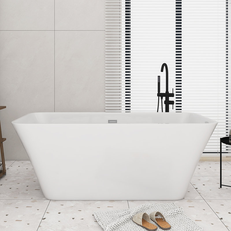 Baignoire de trempage autoportante en acrylique lustré 66 po x 31 po