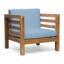 Fauteuil club moderne du milieu du siècle 2 - Bois, bleu noyer Concept 2 Chaises en bois + Purity