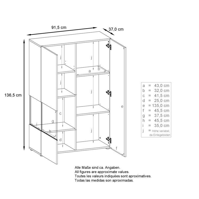 Mcandrews Display Cabinet, Without LED, Bordeaux