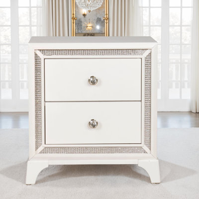 Cassie Illuminating Glam Nightstand-End Table