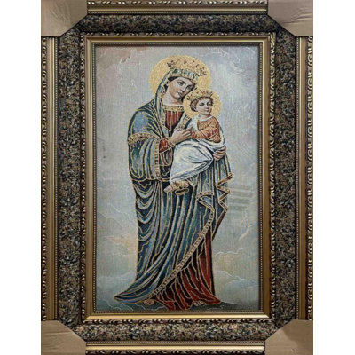 «Mary and Baby Jesus», tapisserie encadrée
