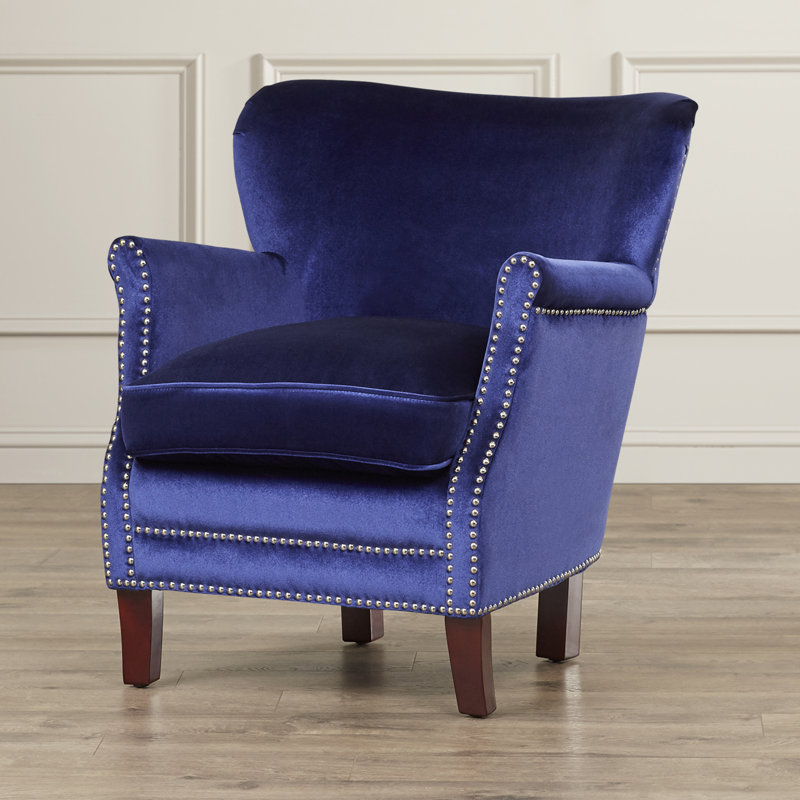 Upholstered Wingback Chair, Royal Blue
