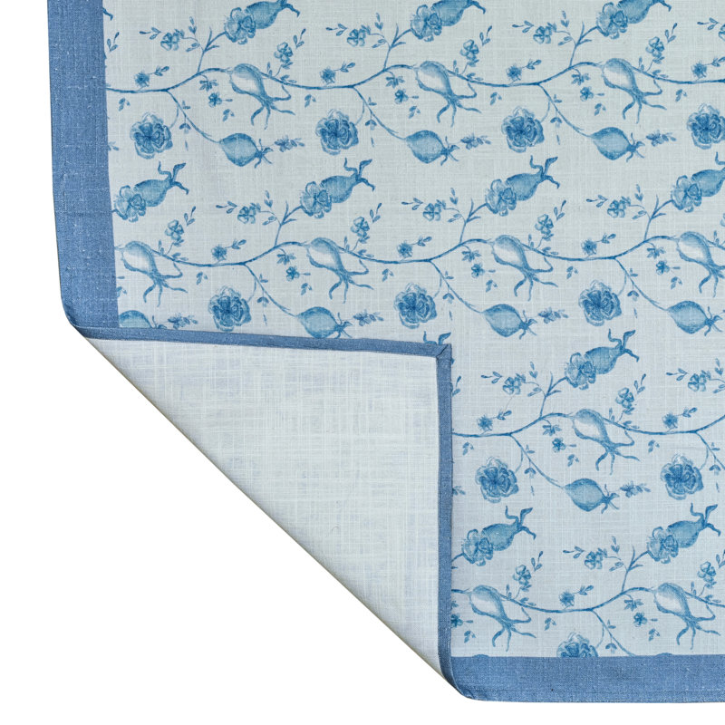 Nappe en coton naturel bleu ciel Dolce 70 x 120 po